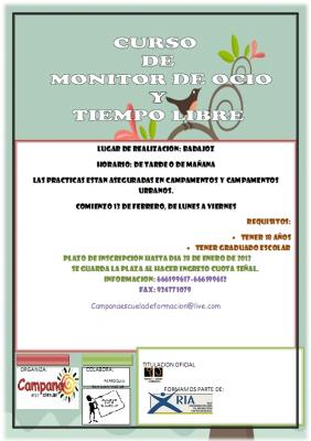 CURSO DE MONITOR DE OCIO Y TIEMPO LIBRE