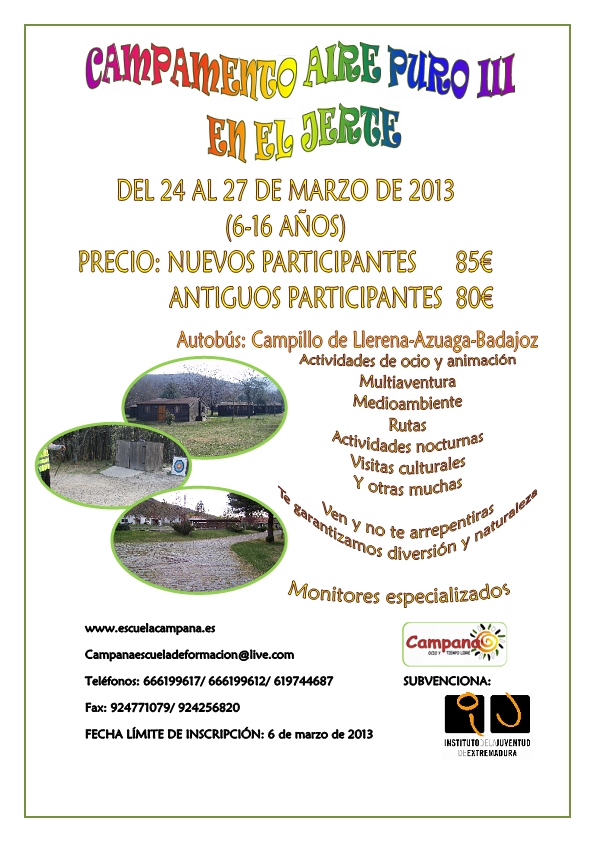 CAMPAMENTO DE SEMANA SANTA EN EL JERTE